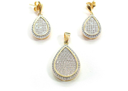 Gold Plated | Micro Pave Pendant Sets